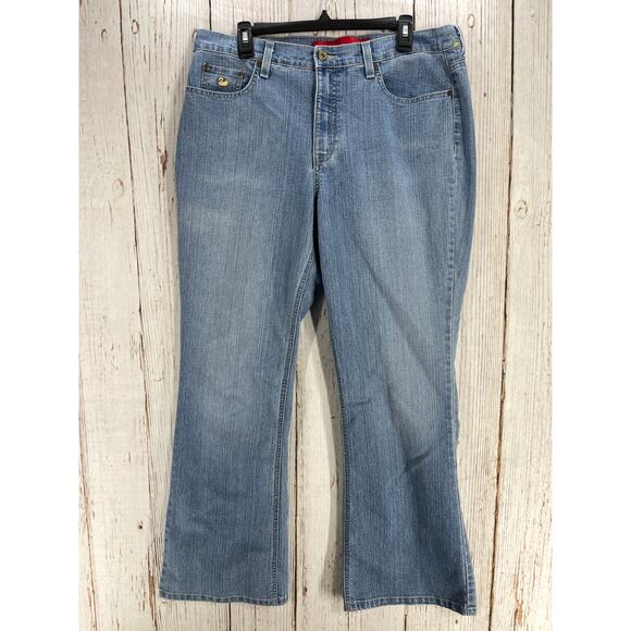 Gloria Vanderbilt Bootcut Jeans Women Size 14 Blue Light Wash Denim Cotton Blend - Picture 1 of 6